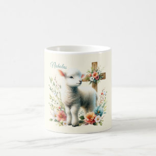 Mug Aquarelle Agneau de Pâques Personnalisé