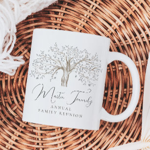 Mug Aquarelle annuelle de réunion de l'arbre généalogi