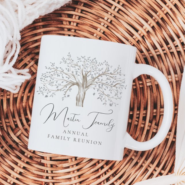 Mug Aquarelle annuelle de réunion de l'arbre généalogi (Créateur téléchargé)