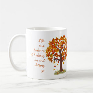Mug Aquarelle Arbre d'automne La vie est un devis d'éq