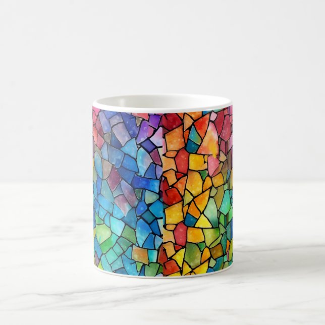 Mug Aquarelle Arc-en-ciel en verre (Centre)
