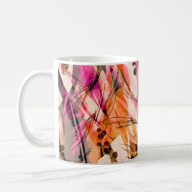 Mug Aquarelle, arrière - plan abstrait vintage. (Gauche)