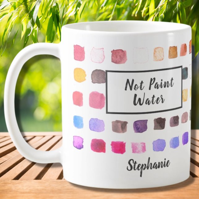 Mug Aquarelle Artiste Nom personnalisé Pas Peindre Eau (Créateur téléchargé)