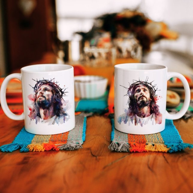 Mug Aquarelle artistique Christian Jésus Christ (Créateur téléchargé)