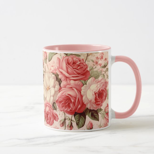 Mug Aquarelle artistique Roses roses roses (Droite)