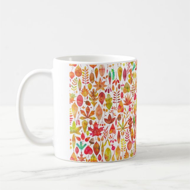 Mug Aquarelle automne automne automne feuilles sans co (Gauche)