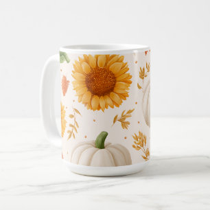 Mug Aquarelle Automne Citrouilles & Motif de tournesol