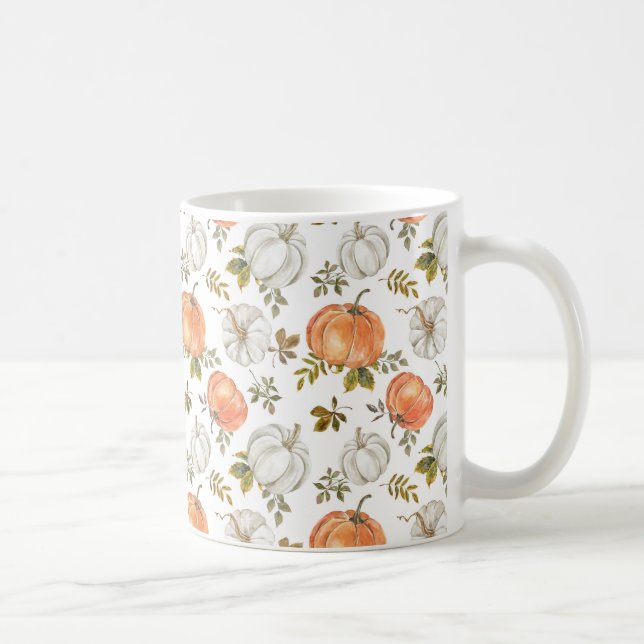Mug Aquarelle Automne Citrouilles rustiques (Droite)