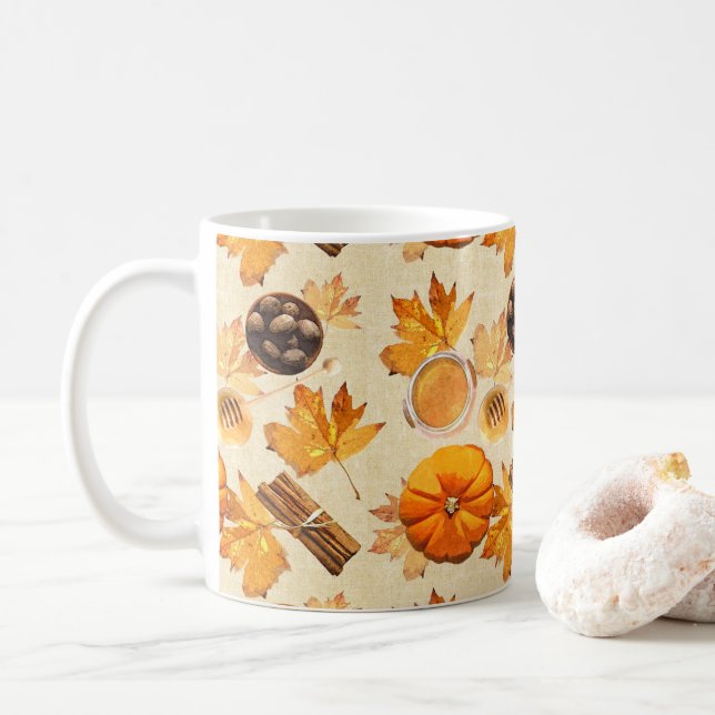 Mug Aquarelle Automne Magie Parfums Vintages (Avec donut)