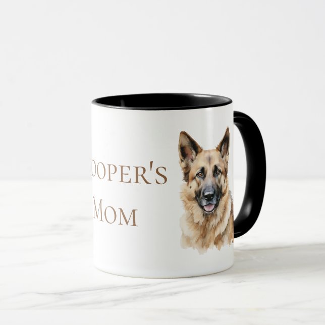 Mug Aquarelle Berger Allemand  (Devant droit)