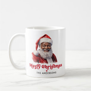 Mug Aquarelle Black Père Noël Joyeux Noël