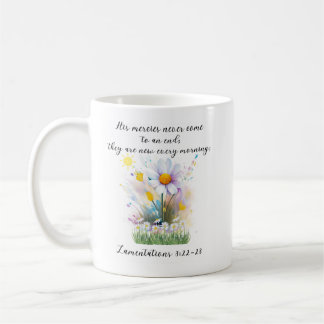 Mug Aquarelle Blanc Fleurs Peintes De Fleur Peint Avec