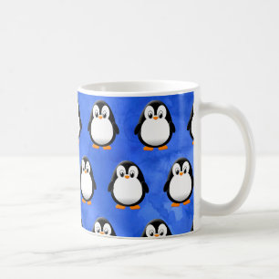 Mug Aquarelle bleu Pingouin Cute
