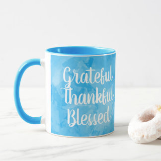 Mug Aquarelle bleue bénie reconnaissante