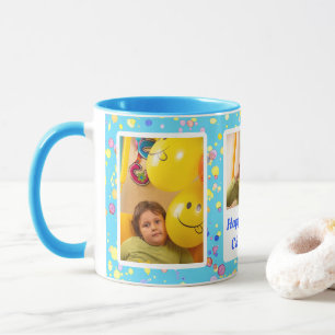Mug Aquarelle bleue personnalisable Photos personnelle
