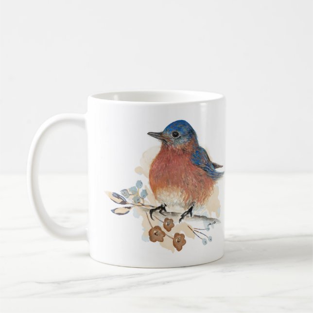 Mug Aquarelle Bluebird couleur crayon de couleur Art (Gauche)