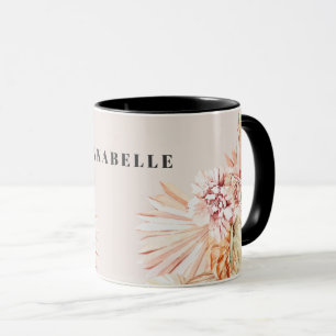 Mug Aquarelle bohème moderne pastel orange pastel