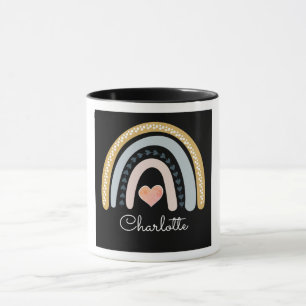 Mug Aquarelle Boho personnalisée Arc-en-ciel