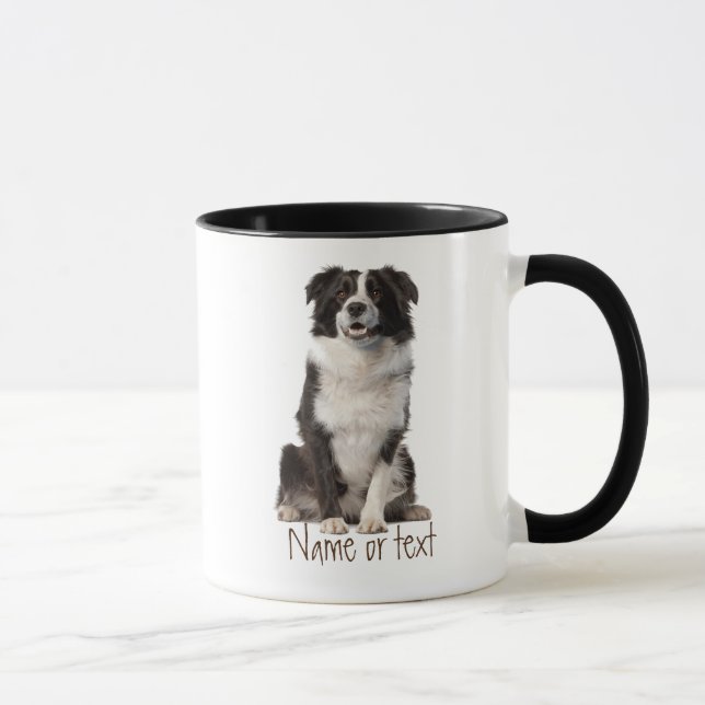 Mug Aquarelle Bordure Collie animal de compagnie Chien (Droite)