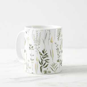 Mug Aquarelle Botanique Motif de verdure