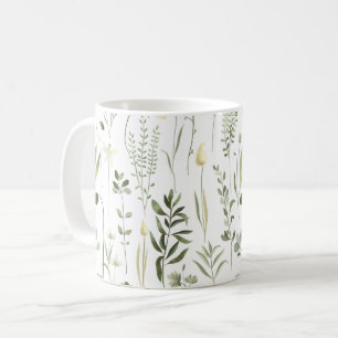 Mug Aquarelle Botanique Motif de verdure