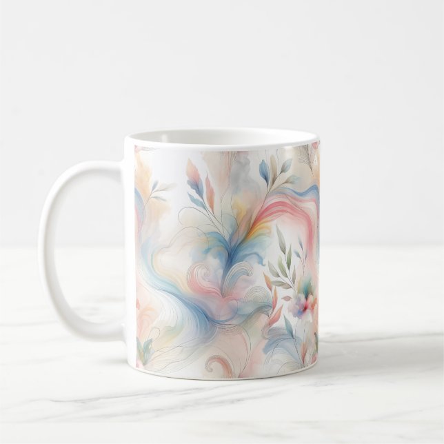 Mug Aquarelle botanique pastel élégante (Gauche)
