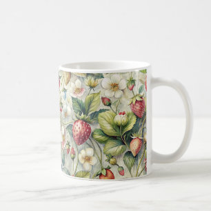 Mug Aquarelle botanique vintage du jardin de fraises