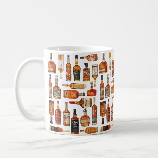 Mug aquarelle bouteille de bourbon (Gauche)