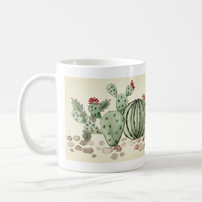 Mug aquarelle, cactus (Gauche)