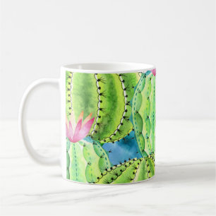 Mug Aquarelle Cactus : Ornement Floral Été.