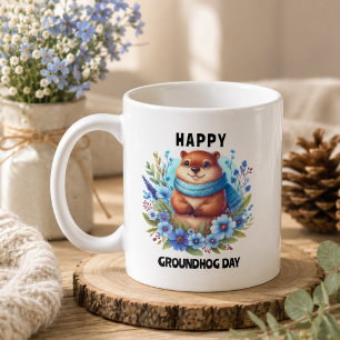 Mug Aquarelle célébrant le jour de la marmotte