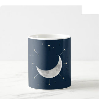 Mug Aquarelle Céleste - Bleu Nuit Profond & Argent