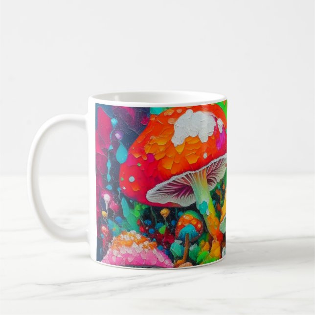 Mug Aquarelle Champignons Abstraits (Gauche)