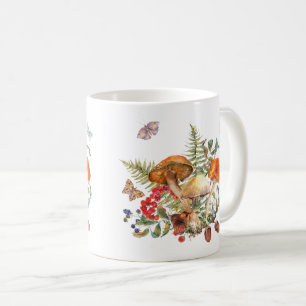 Mug Aquarelle Champignons de la Forêt Sauvage, Berries