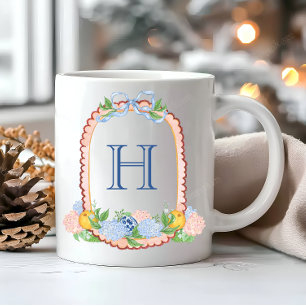 Mug Aquarelle Chinoiserie Mandarins Monogram Crest