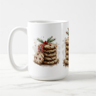Mug Aquarelle Chip Cookies Rouge Vert Noël