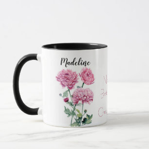 Mug Aquarelle Chrysanthèmes Novembre Fleur de naissanc