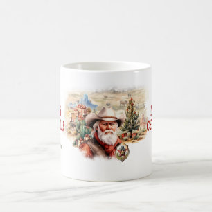 Mug Aquarelle classique Western Père Noël cowboy