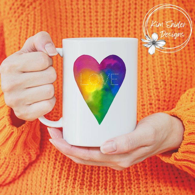 Mug Aquarelle Coeur "Amour" (Créateur téléchargé)