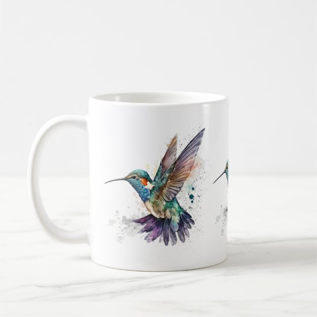 Mug Aquarelle Colibri Musique (Gauche)