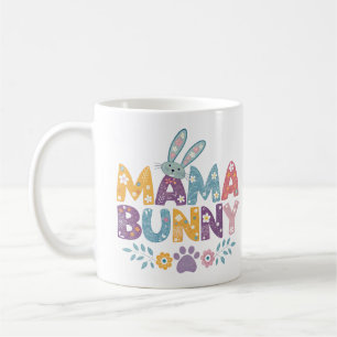 Mug aquarelle coloré floral mama lapin