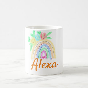 Mug Aquarelle colorée arc-en-ciel bohème floral ajoute