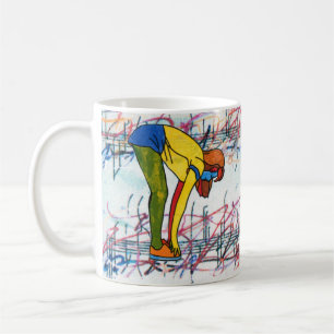 Mug aquarelle colorée exercice fille feuille de musiq