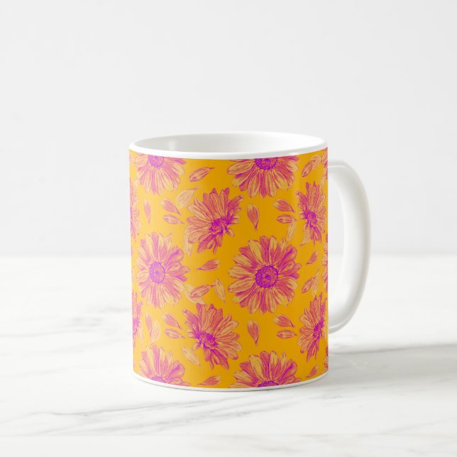 Mug Aquarelle colorée moderne motif floral (Devant droit)