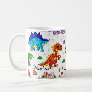Mug Aquarelle couleur mignonne Motif Jungle Dinosaur