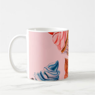 Mug Aquarelle cupcakes sans couture arrière - plan mot