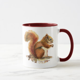 Mug Aquarelle Cute Écureuil rouge Nature animale
