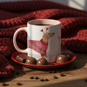 Mug Aquarelle Dachshund Chien Saint Valentin Sweater