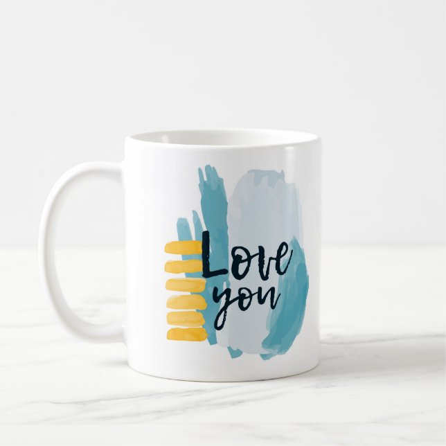 Mug Aquarelle d'amour moderne | Saint Valentin (Gauche)