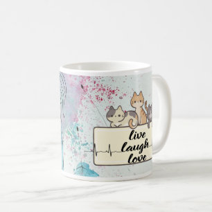 Mug Aquarelle Dandelion Chat - Whimsical Floral Art